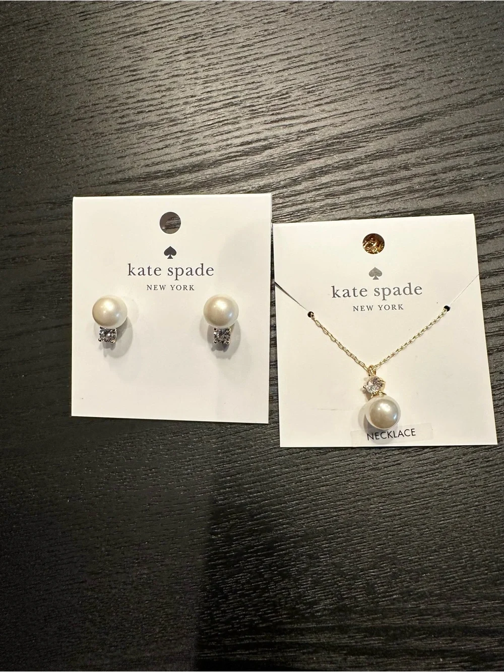 kate spade pearl and crystal stud earrings in ivory and clear